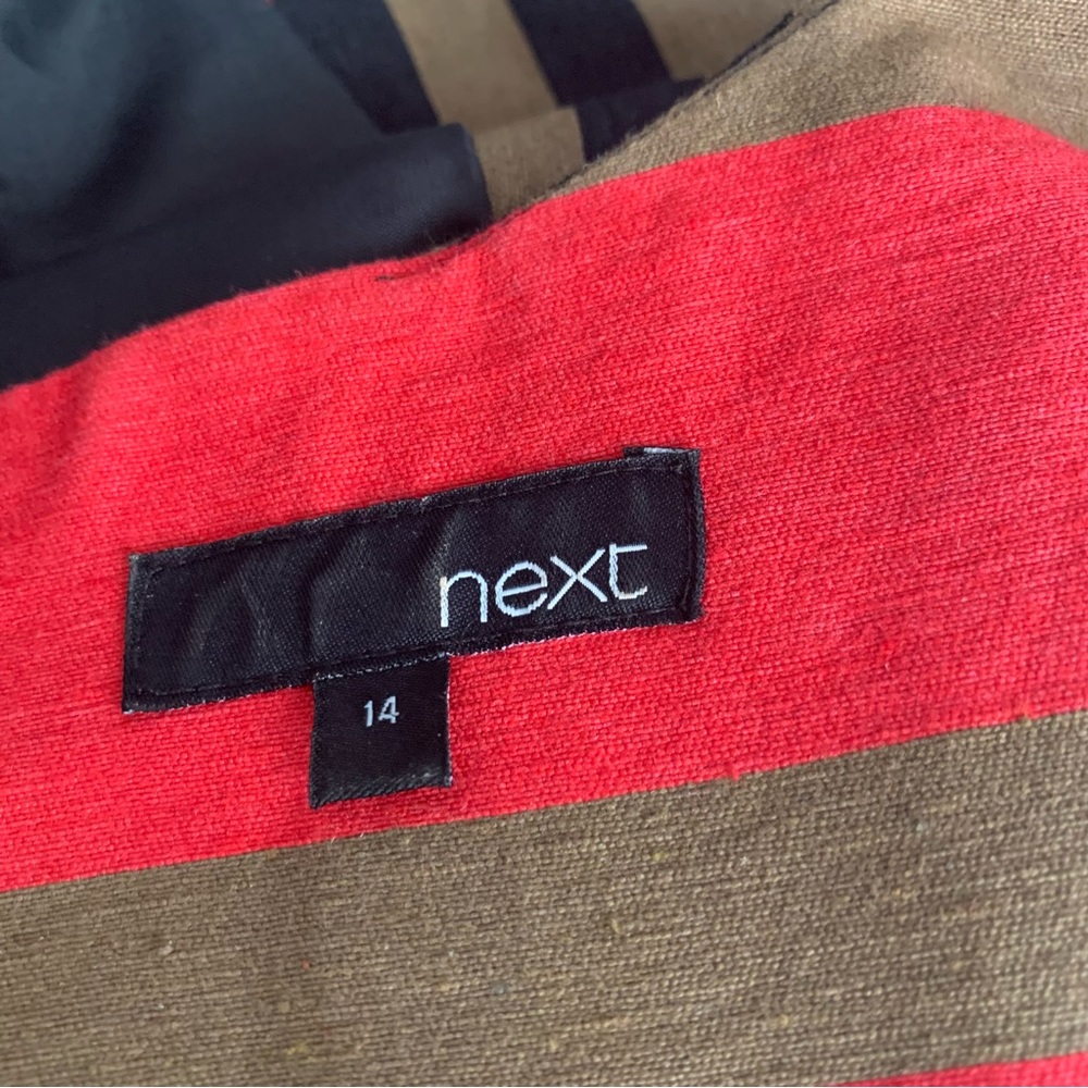 Next Shift Dress Stripe Cotton Mix Sleeveless Knee-Length Round Neck Lined UK 14 - Picture 10 of 14